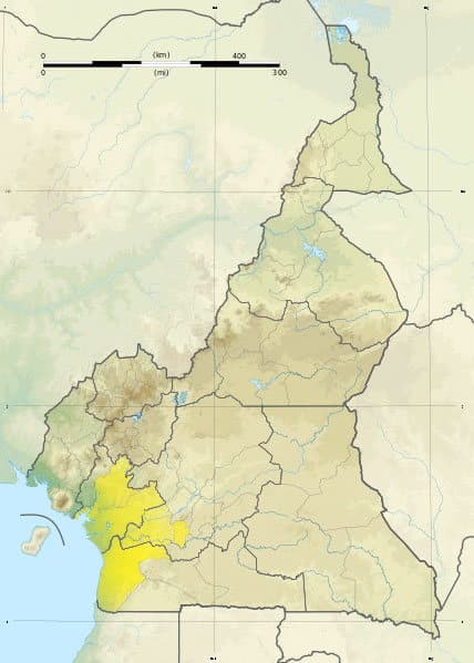 Carte de localisation des territoires bassa au Cameroun